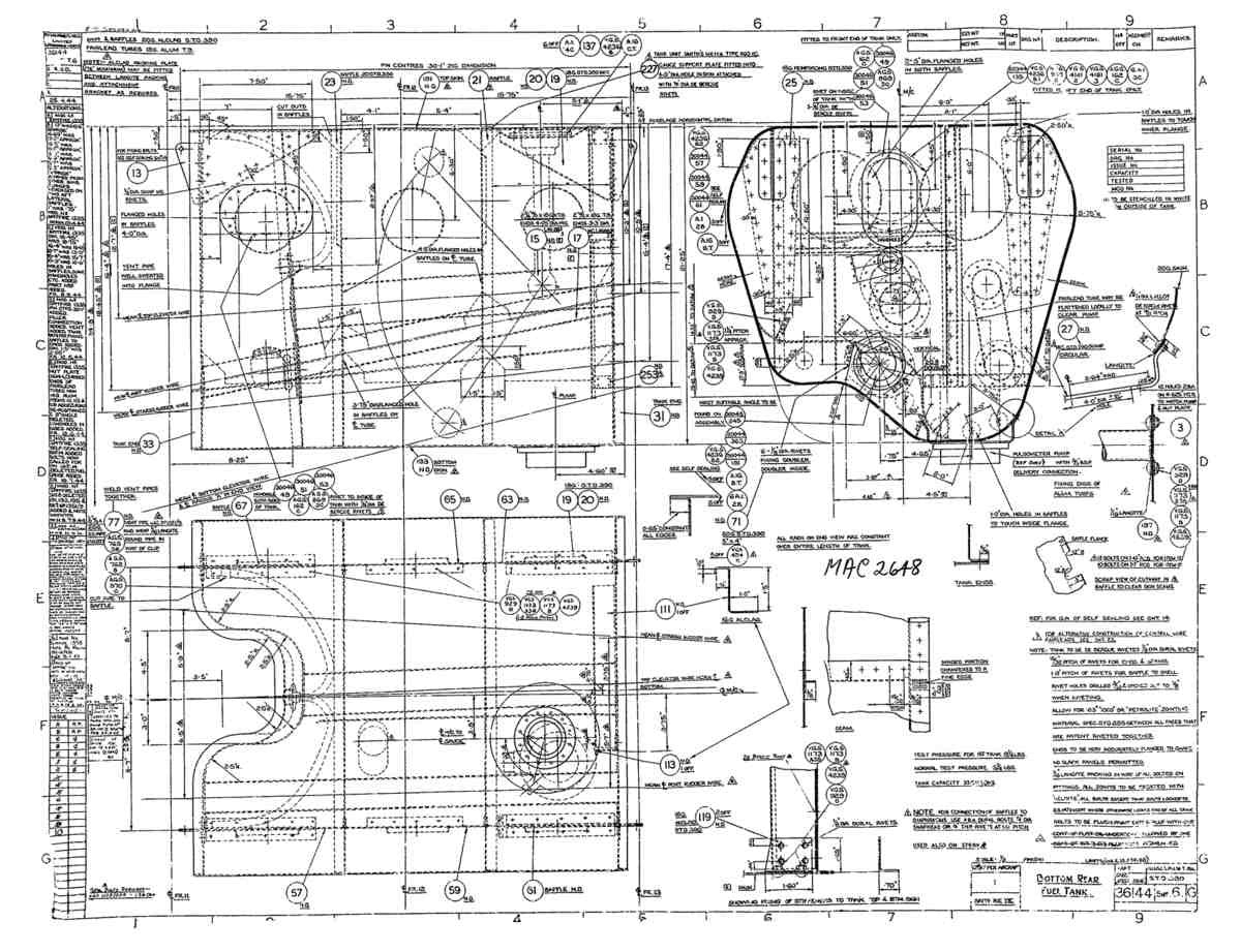 Spitfire Type 361 Mk IX Blueprints 36144 6 G Bottom Rear Fuel Tankl A4 Photo Print