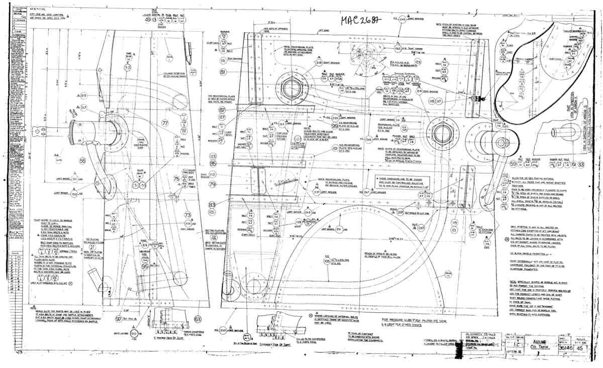 Spitfire Type 361 Mk IX Blueprints 36146 45 H Alclad Oil Tank A4 Photo Print