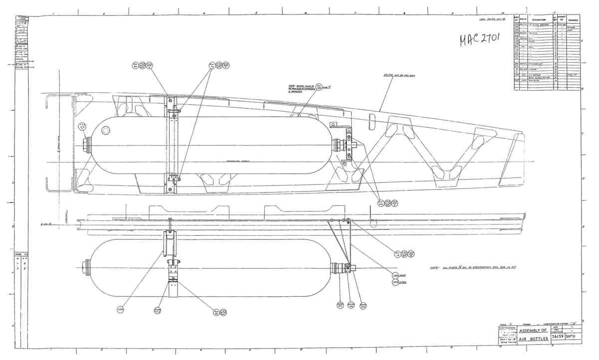 Spitfire Type 361 Mk IX Blueprints 36159 11  Assembly of Air Bottles A4 Photo Print