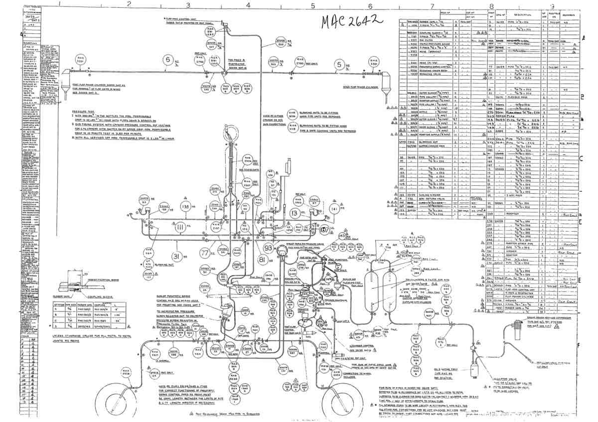 Spitfire Type 361 Mk IX Blueprints 36159 3  Diagram of Pneumatic system A4 Photo Print