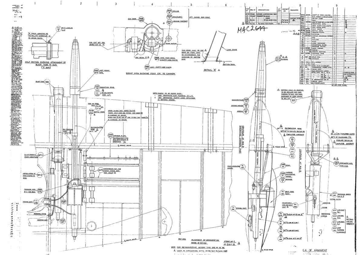 Spitfire Type 361 Mk IX Blueprints 36162 14  GA of Armament A4 Photo Print
