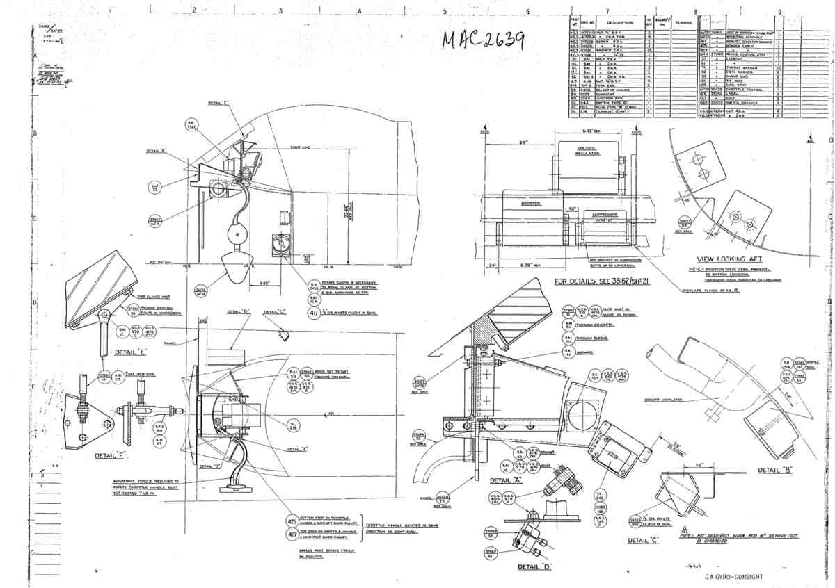 Spitfire Type 361 Mk IX Blueprints 36162 22  GA Gyro Gunsight A4 Photo Print