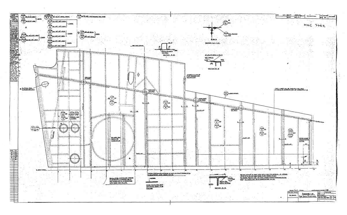 Spitfire Type 365 MKXI Blueprints 36508 21 H Assembly of Top Skin Plating A4 Photo Print