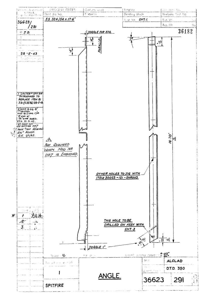 Spitfire Type 366 MKXII Blueprints 36623 291 B Angle A4 Photo Print
