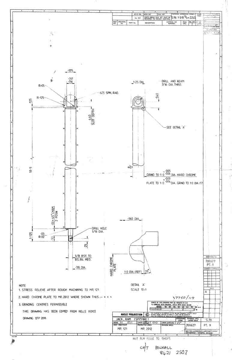 Spitfire Type 377 Seafire Blueprints 37750 119  Jack Ram(copy) A4 Photo Print
