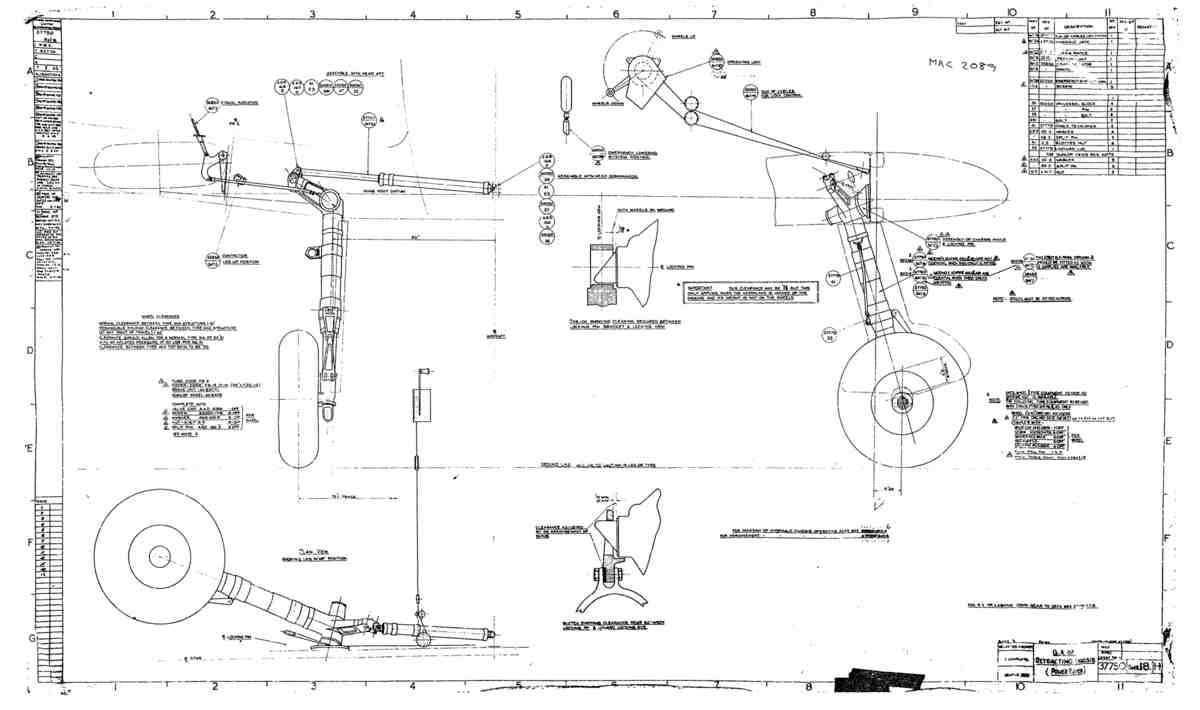 Spitfire Type 377 Seafire Blueprints 37750 18 H GA of Retracting Chassis Power Driven A4 Photo Print