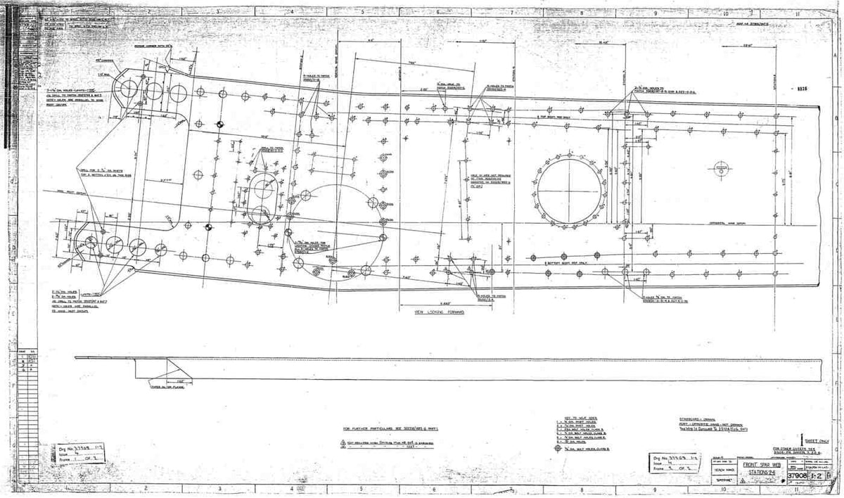 Spitfire Type 379 MKXIV Blueprints 37908 12 H Front Spar Web Stations 2 6 (sht 1 for others A4 Photo Print