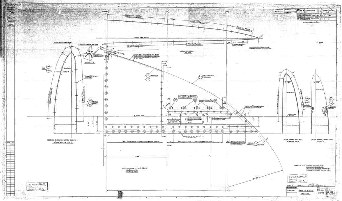 Spitfire Type 379 MKXIV Blueprints 37908 249  252 H Nose Plating Wing Tip A4 Photo Print