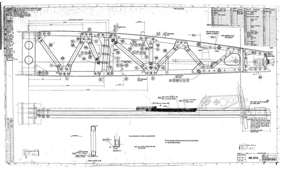 Spitfire Type 379 MKXIV Blueprints 37908 63 H Rib No14 (1) A4 Photo Print