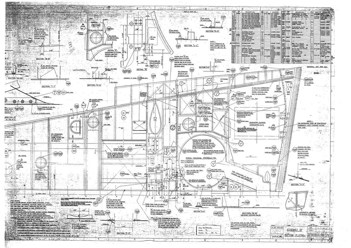 Spitfire Type 379 MKXIV Blueprints 37908 67 H Assembly of Bottom Plating A4 Photo Print