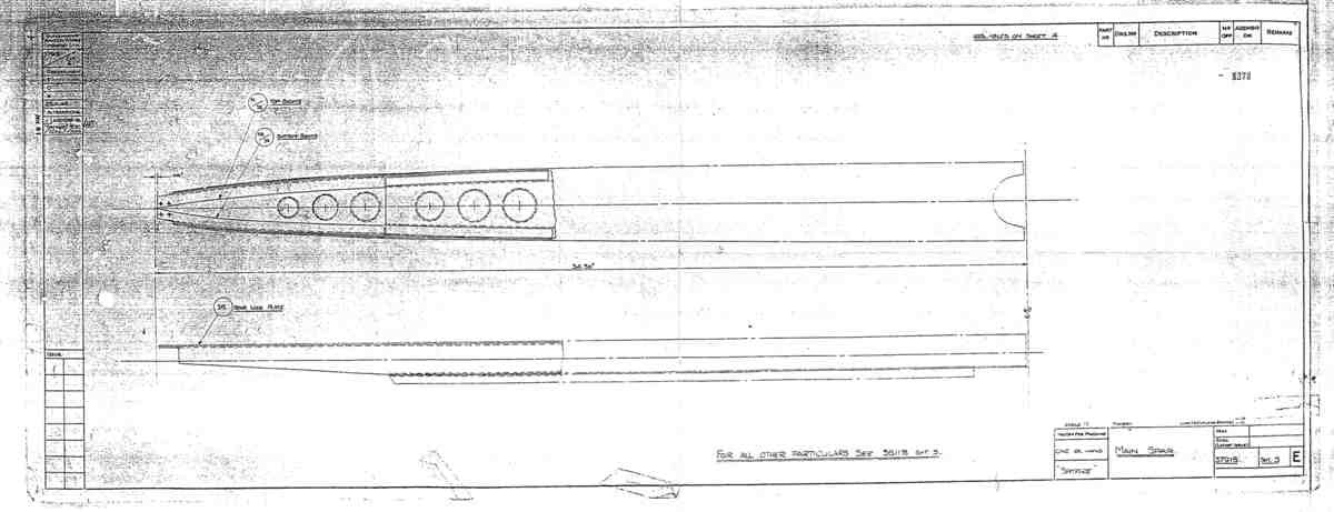 Spitfire Type 379 MKXIV Blueprints 37918 5 E Main Spar A4 Photo Print
