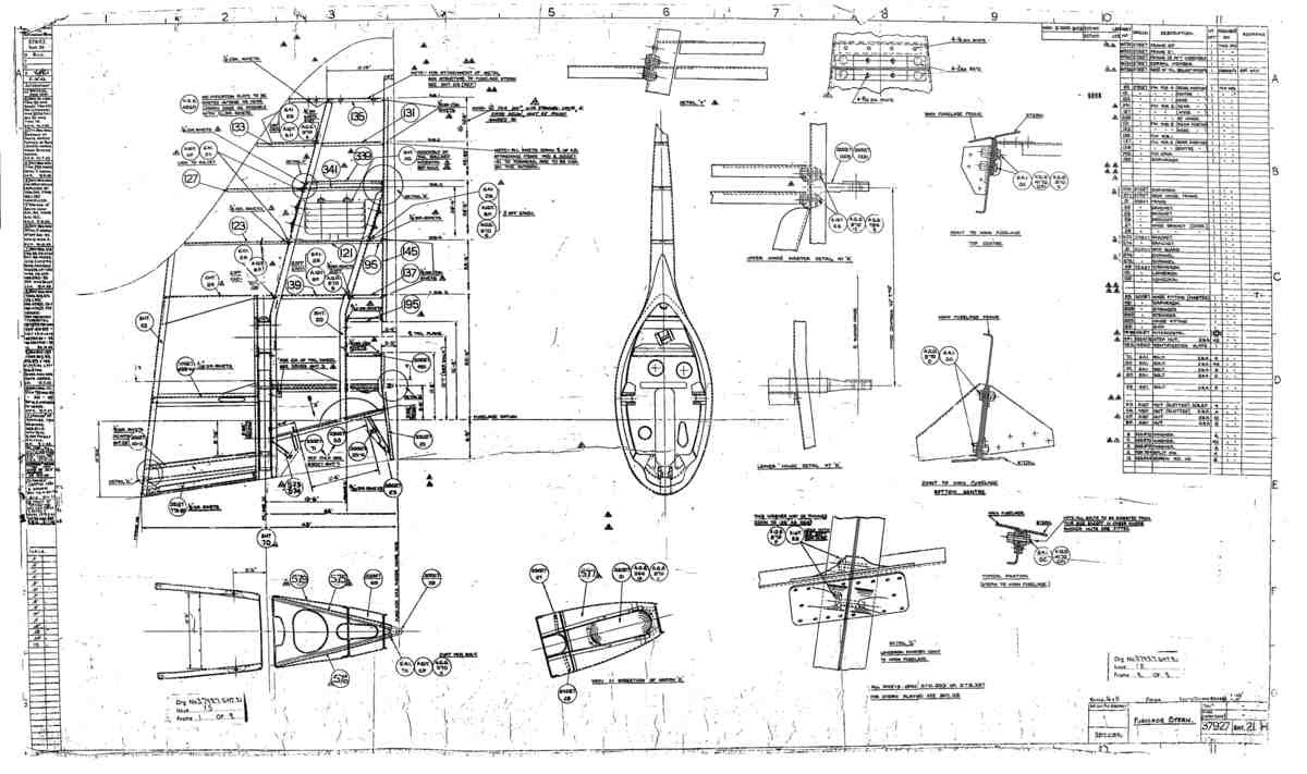 Spitfire Type 379 MKXIV Blueprints 37927 21 H Fuselage Stern A4 Photo Print