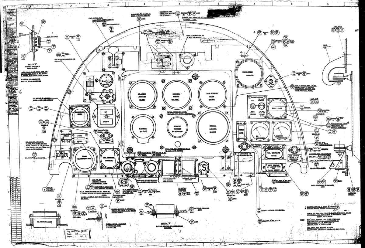 Spitfire Type 379 MKXIV Blueprints 37934 1  Instrument Panel A4 Photo Print