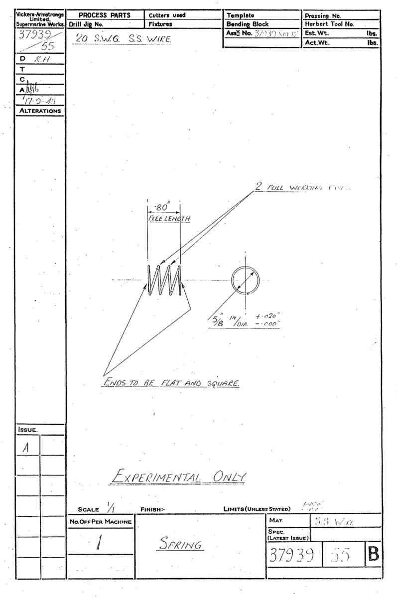 Spitfire Type 379 MKXIV Blueprints 37939 55 B Spring A4 Photo Print