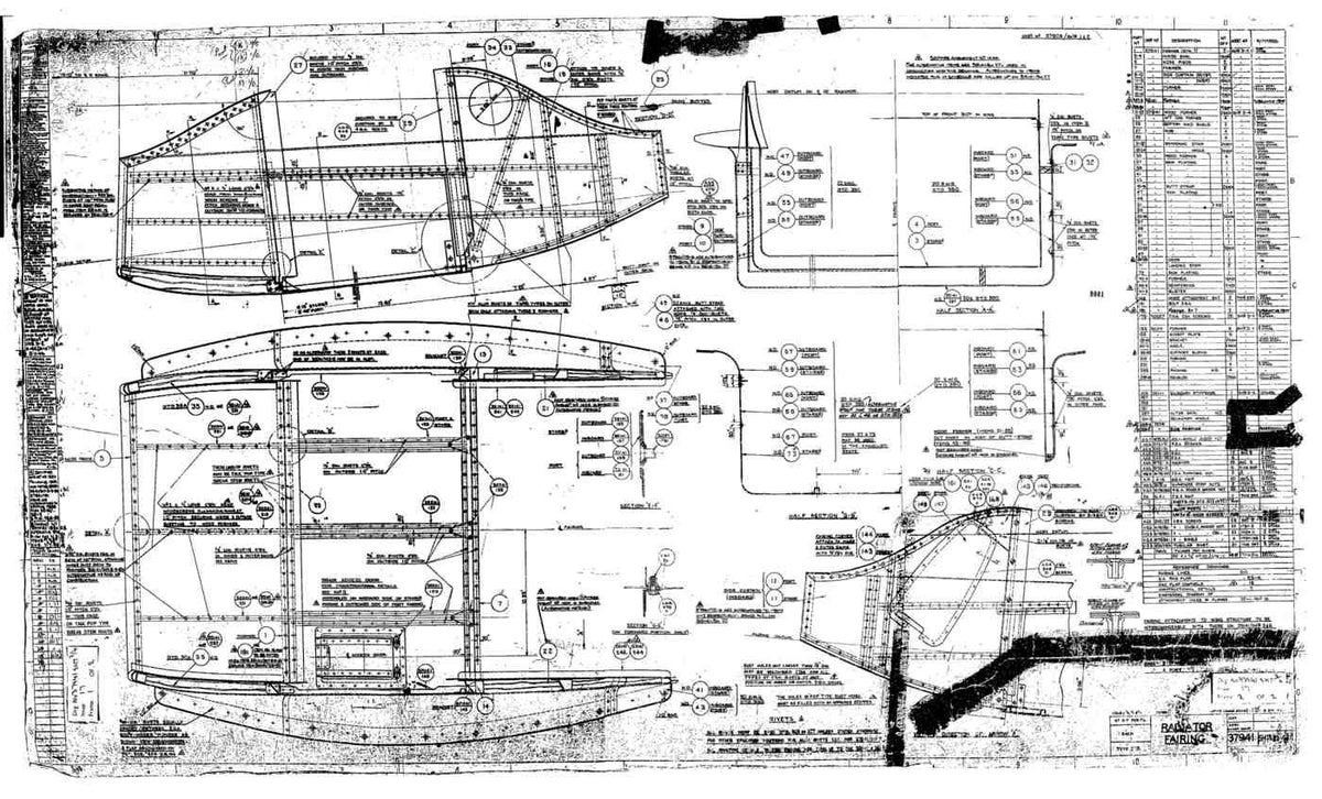 Spitfire Type 379 MKXIV Blueprints 37941 34 H Radiator Fairing A4 Photo Print