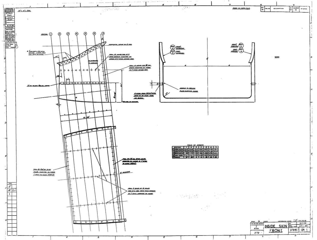 Spitfire Type 379 MKXIV Blueprints 37941 34Inside Front Skin A4 Photo Print