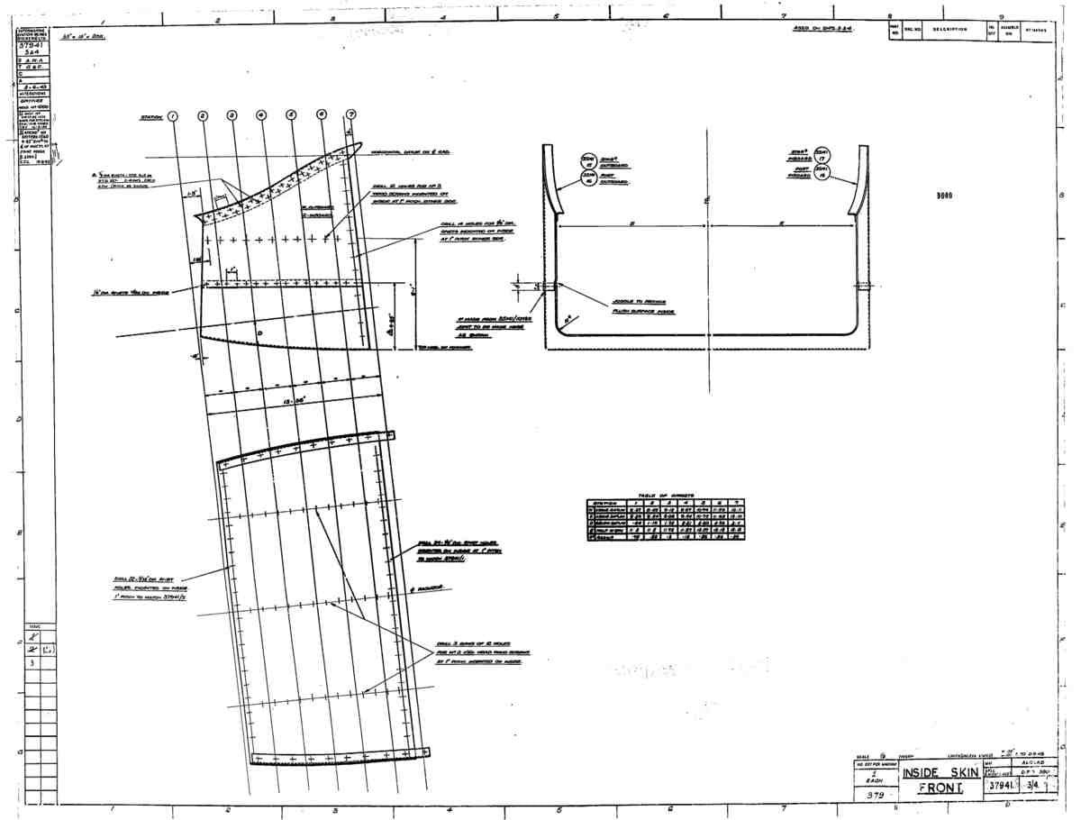 Spitfire Type 379 MKXIV Blueprints 37941 3,4  Inside Front Skin A4 Photo Print