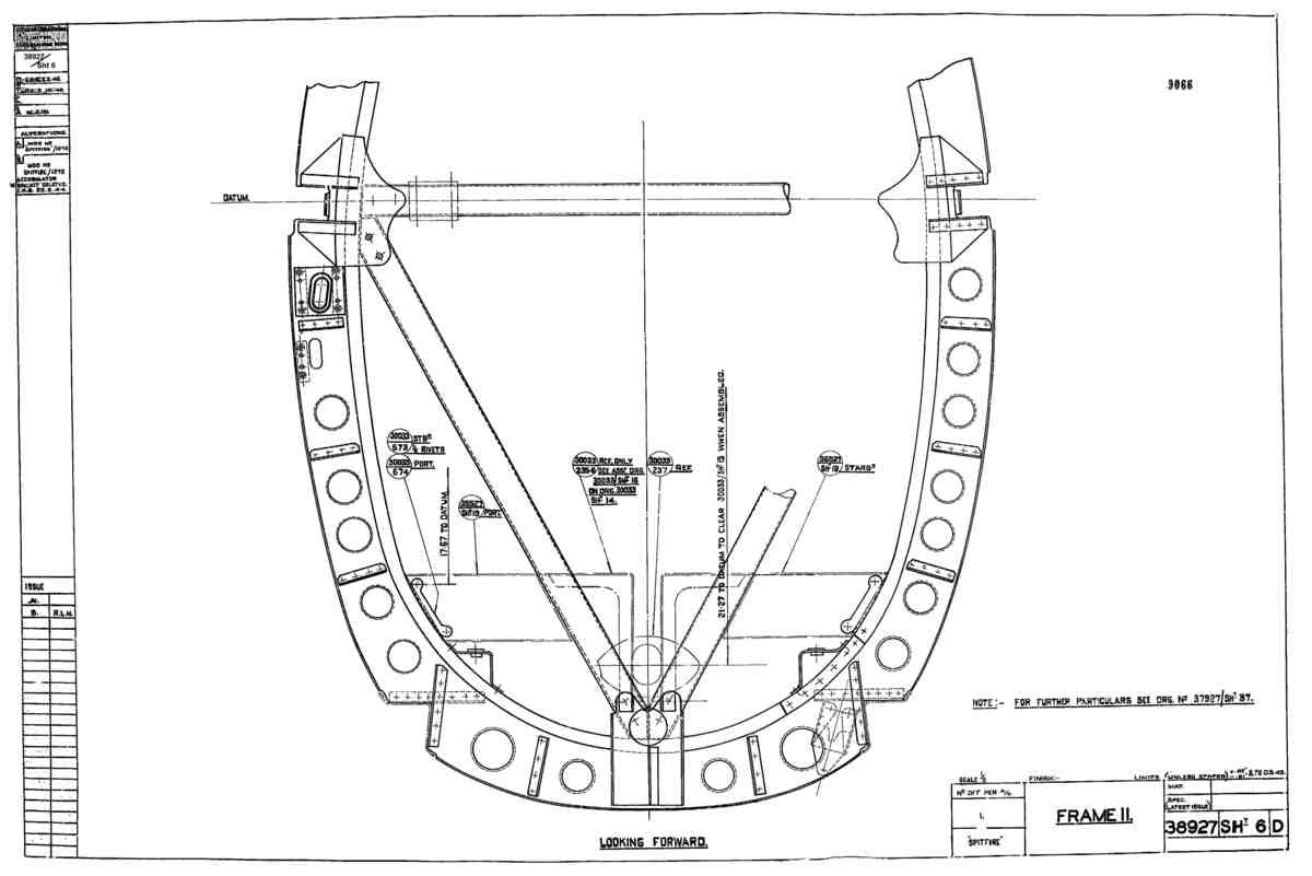 Spitfire Type 389 Mk XIX Blueprints 38927 6 D Frame 11 A4 Photo Print