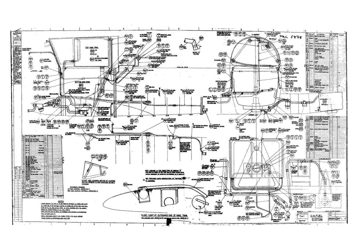Spitfire Type 389 Mk XIX Blueprints 38945 1 H GA Fuel System A4 Photo Print