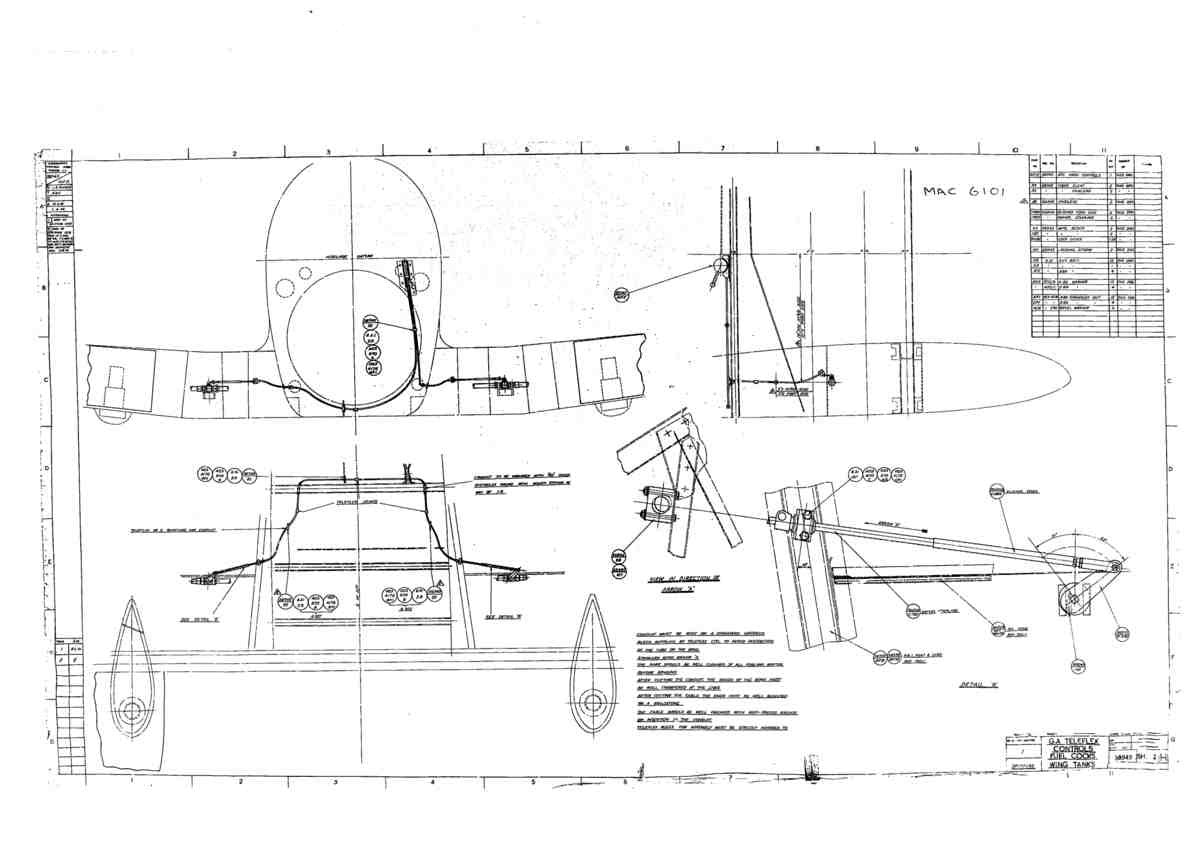 Spitfire Type 389 Mk XIX Blueprints 38945 2 H GA Teleflex Controls Fuel Cocks Wing Tanks A4 Photo Print