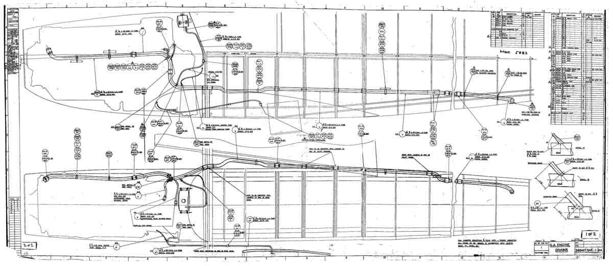 Spitfire Type 389 Mk XIX Blueprints 38947 1 H GA of Engine Drains  A4 Photo Print
