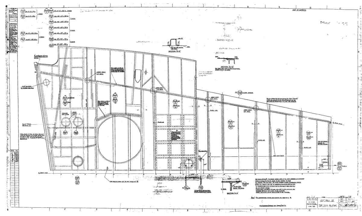 Spitfire Type 390 Mk XIX Blueprints 39008 10 H Assembly of Top Skin Plating A4 Photo Print
