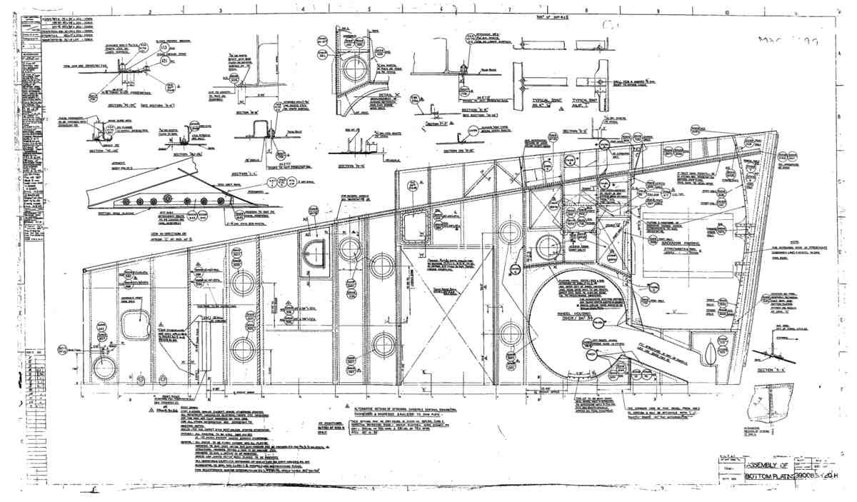 Spitfire Type 390 Mk XIX Blueprints 39008 20 H Assembly of Bottom Plating A4 Photo Print