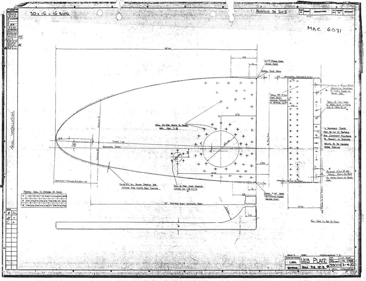 Spitfire Type 390 Mk XIX Blueprints 39008 34 G Web Plate Nose Rib No4 A4 Photo Print