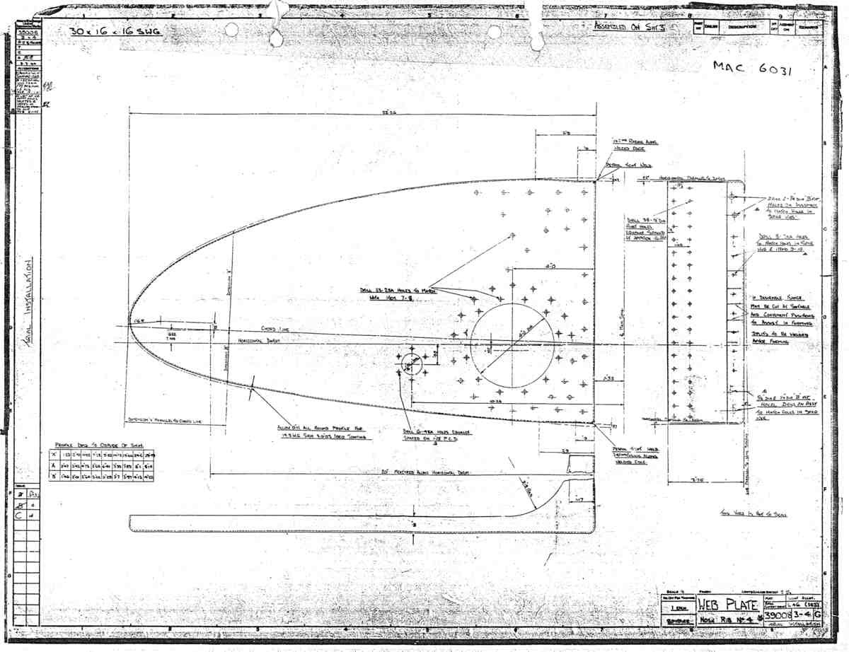 Spitfire Type 390 Mk XIX Blueprints 39008 3,4 G Web Plate Nose Rib No4 A4 Photo Print