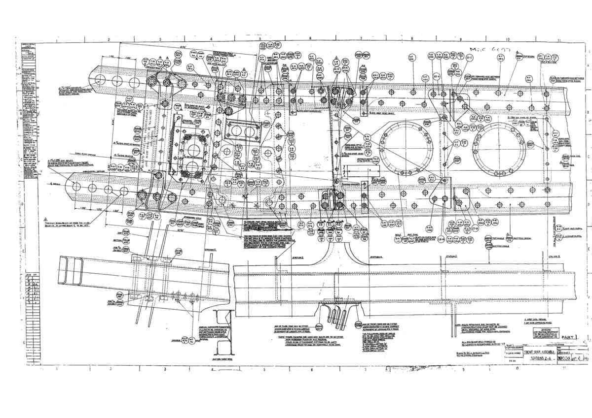 Spitfire Type 390 Mk XIX Blueprints 39008 6 H Front Spar Assembly Stations 2 6 (Pt1 of 4) A4 Photo Print