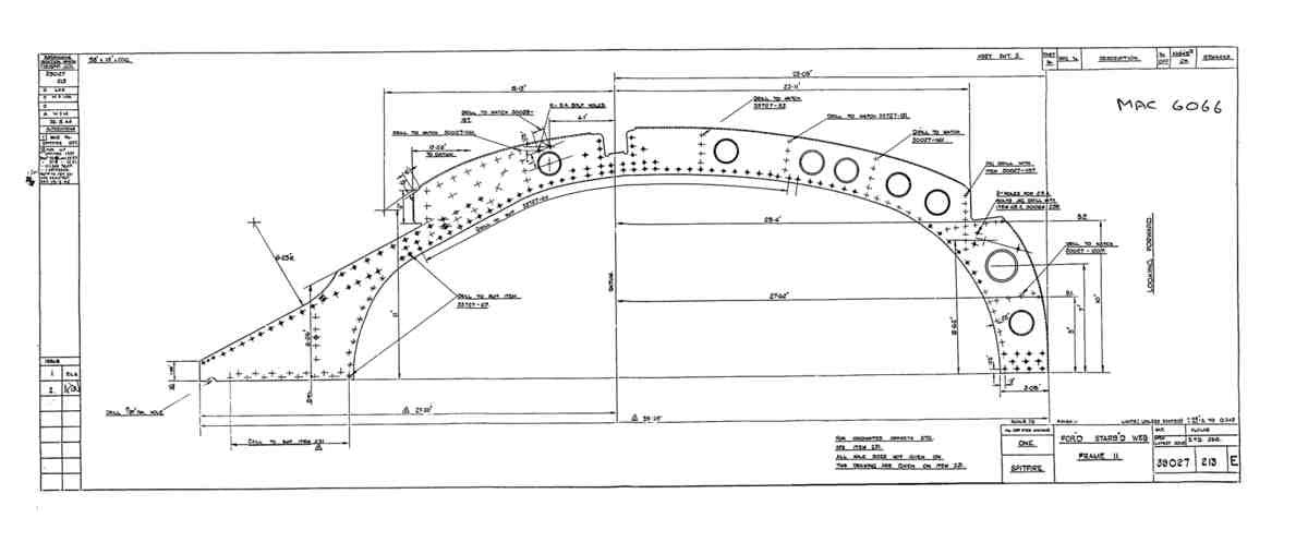 Spitfire Type 390 Mk XIX Blueprints 39027 213 E Forward Starboard Web Frame 11 A4 Photo Print