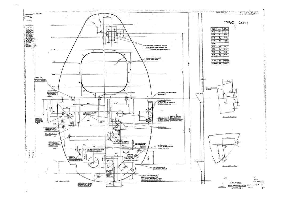 Spitfire Type 390 Mk XIX Blueprints 39027 369 G Pressing Rear Pressure Blkhd Frame 12 A4 Photo Print