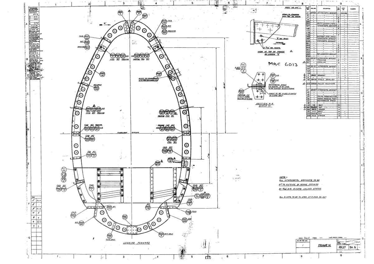 Spitfire Type 390 Mk XIX Blueprints 39027 6  Frame 14 A4 Photo Print