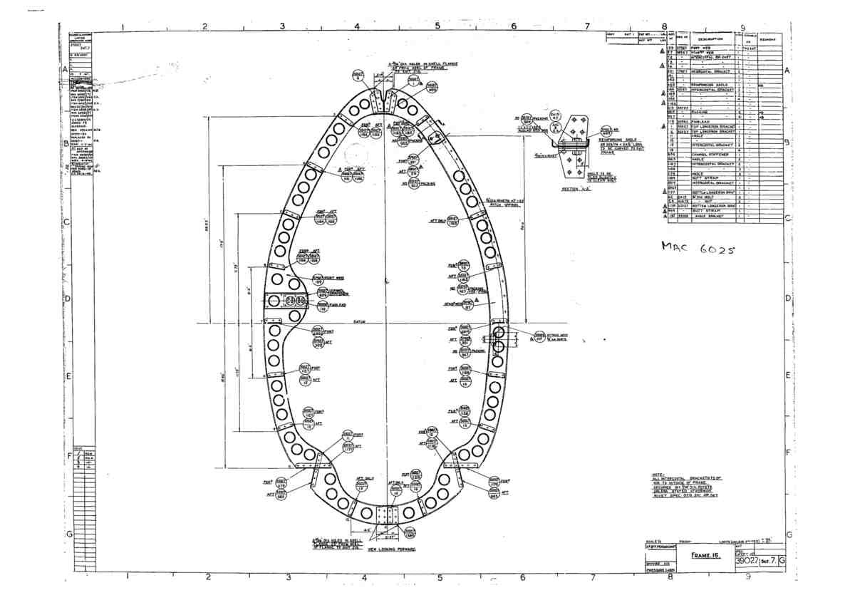 Spitfire Type 390 Mk XIX Blueprints 39027 7 G Frame 15 A4 Photo Print