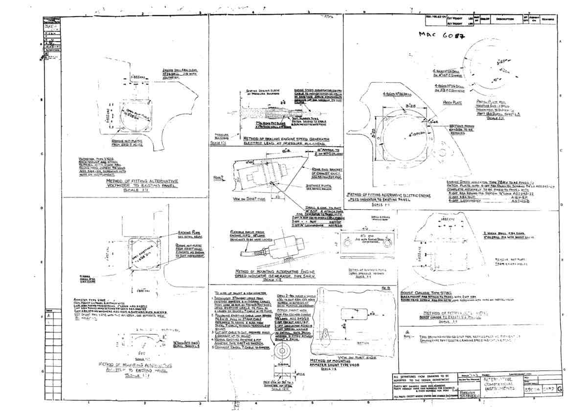 Spitfire Type 390 Mk XIX Blueprints 39034 8 G Alternative Commercial Instruments A4 Photo Print