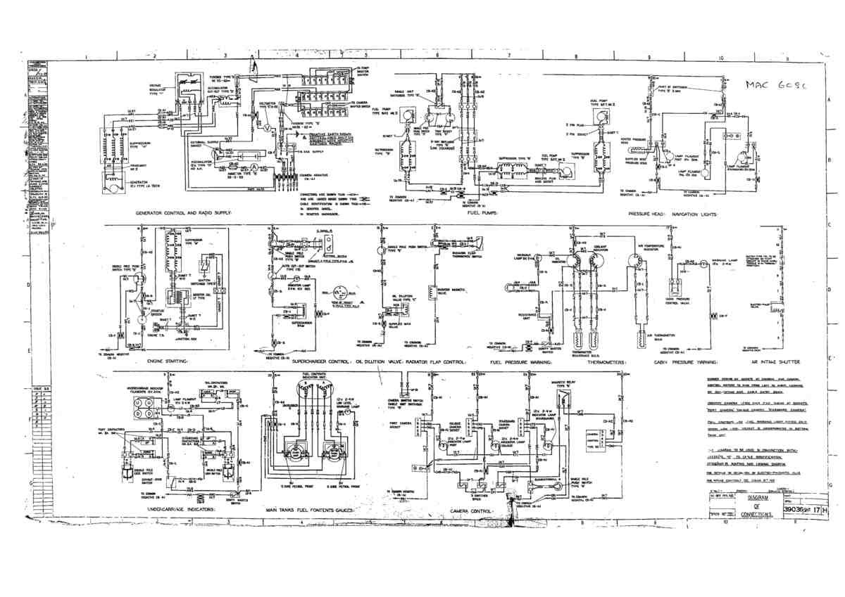 Spitfire Type 390 Mk XIX Blueprints 39036 17 H Diagram of Connections A4 Photo Print