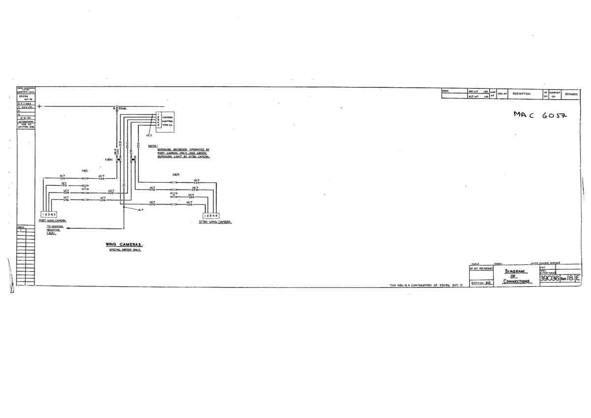 Spitfire Type 390 Mk XIX Blueprints 39036 18 E Diagram of Connections A4 Photo Print
