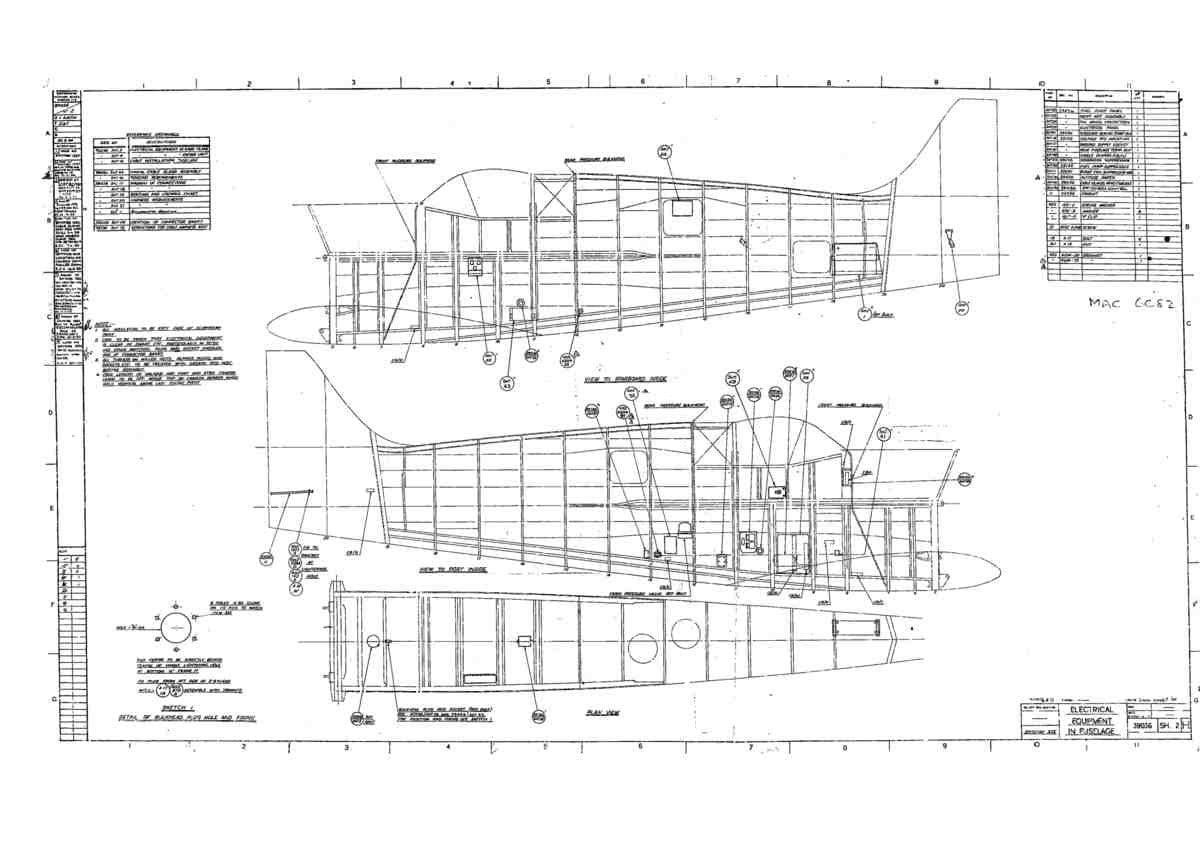 Spitfire Type 390 Mk XIX Blueprints 39036 2 H Electrical Equipment in Fuselage A4 Photo Print