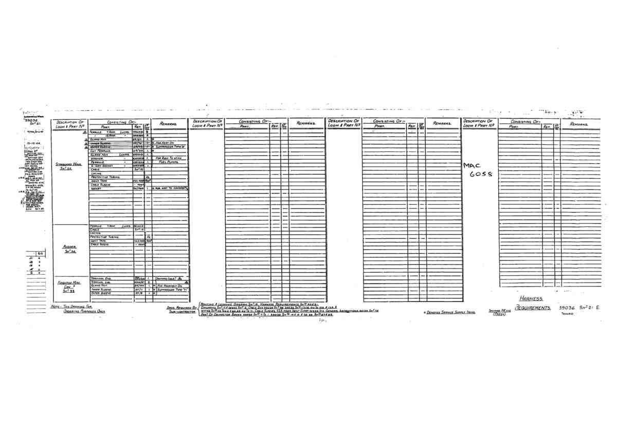 Spitfire Type 390 Mk XIX Blueprints 39036 21 E Harness Requirements A4 Photo Print