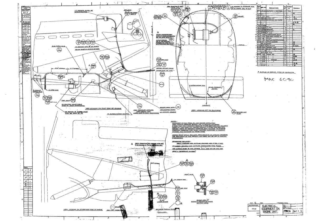 Spitfire Type 390 Mk XIX Blueprints 39036 4 G Electrical Equipment on Engine Unit A4 Photo Print