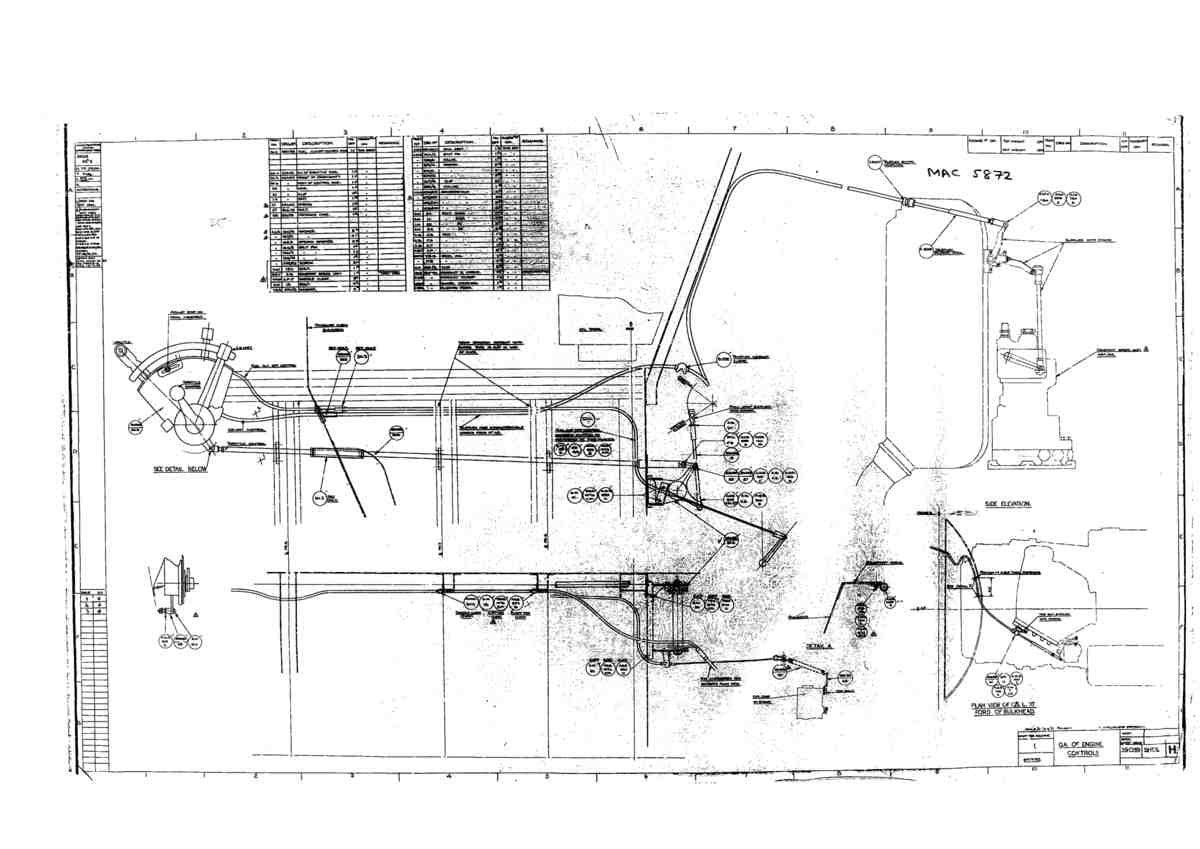 Spitfire Type 390 Mk XIX Blueprints 39039 5 H GA of Engine Controls A4 Photo Print