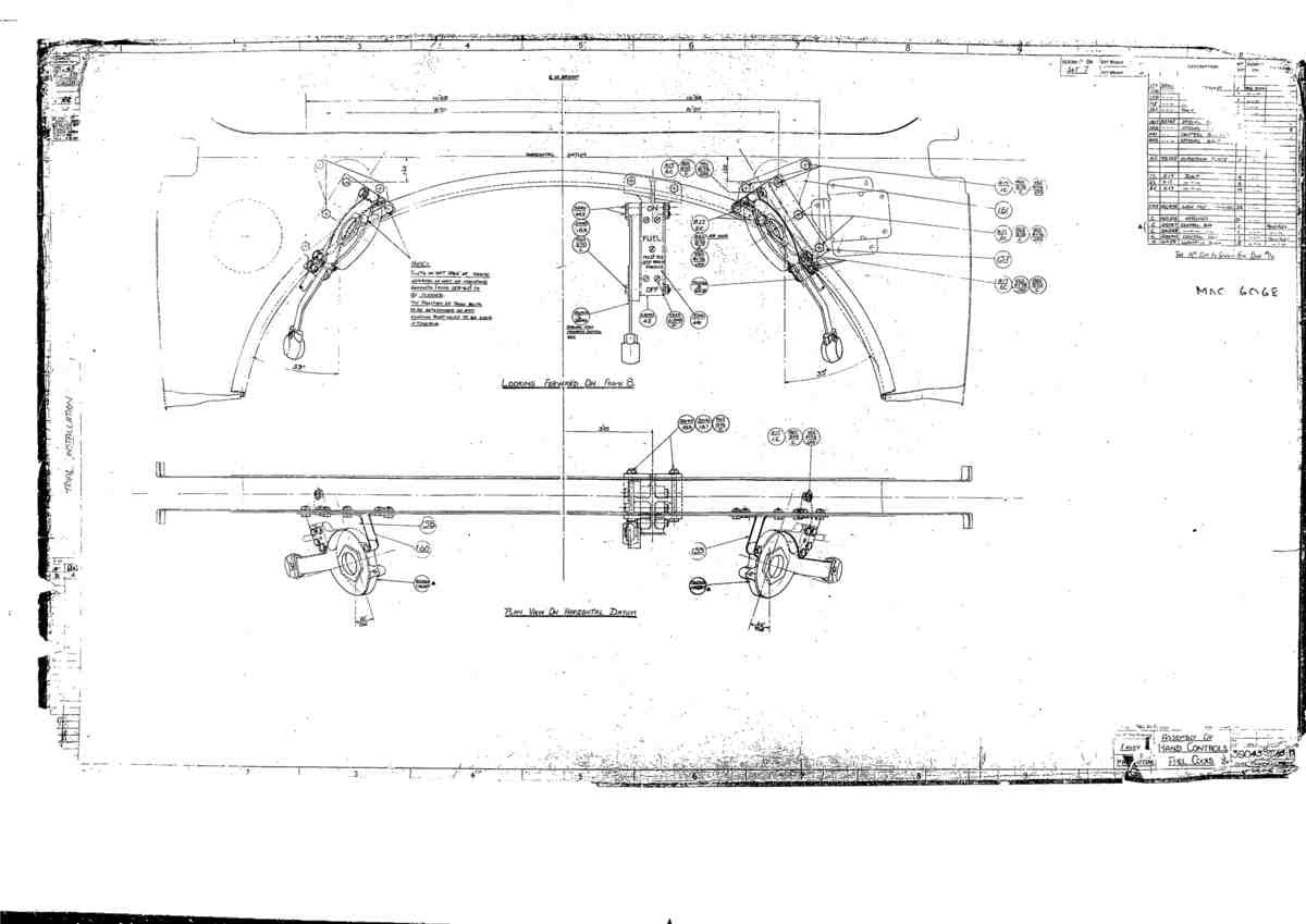 Spitfire Type 390 Mk XIX Blueprints 39045 18 H Assembly of hand Controls Fuel Cocks A4 Photo Print