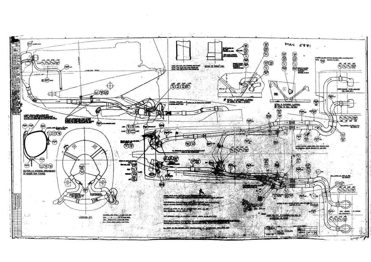 Spitfire Type 390 Mk XIX Blueprints 39045 2 H GA of Cooling System A4 Photo Print
