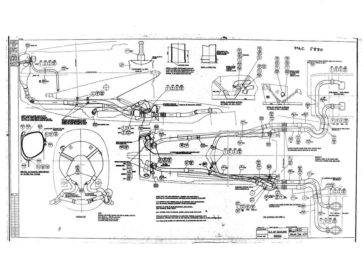 Spitfire Type 390 Mk XIX Blueprints 39049 5 H GA of Cooling System A4 Photo Print