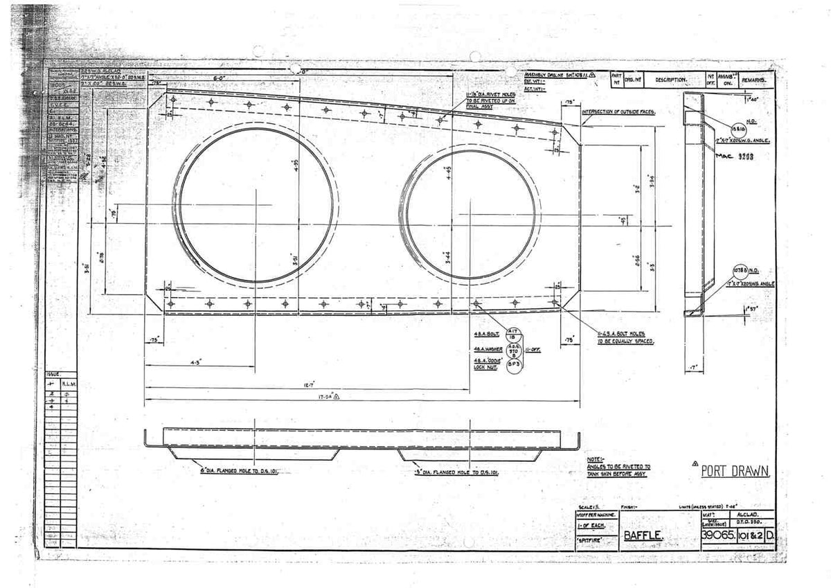 Spitfire Type 390 Mk XIX Blueprints 39065 101102 D Baffle A4 Photo Print