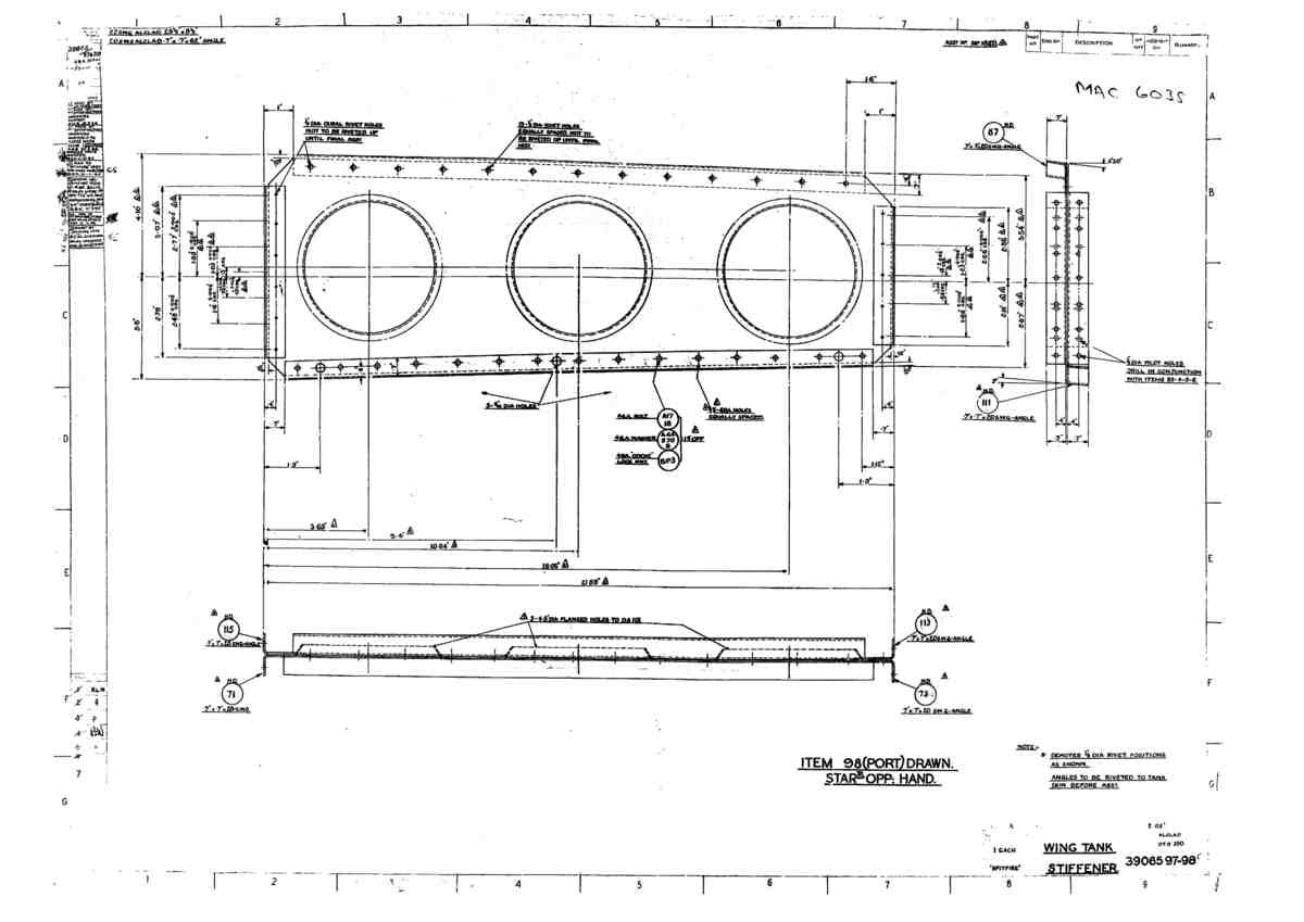Spitfire Type 390 Mk XIX Blueprints 39065 97,98  Wing Tank Stiffener A4 Photo Print