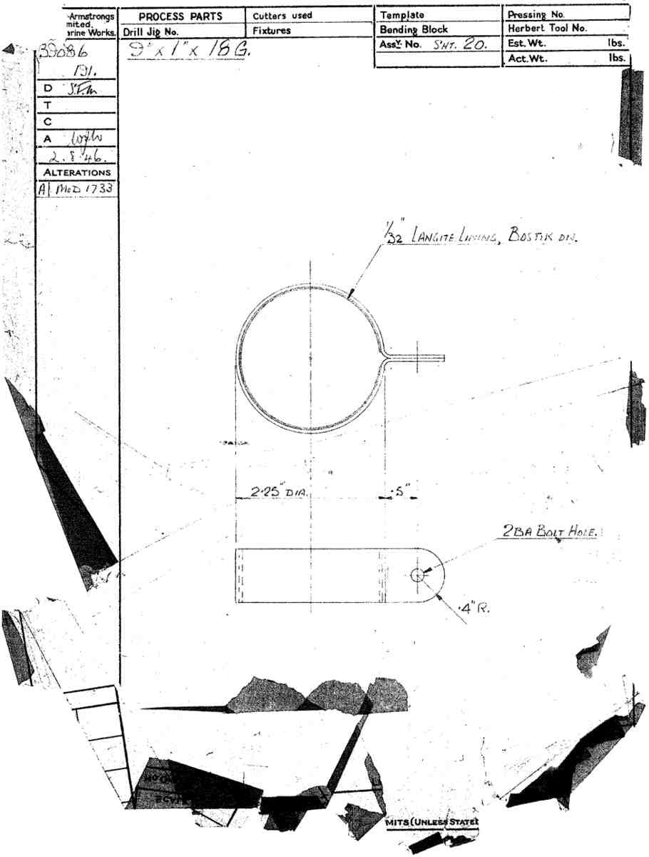 Spitfire Type 390 Mk XIX Blueprints 39086 191  Clip A4 Photo Print