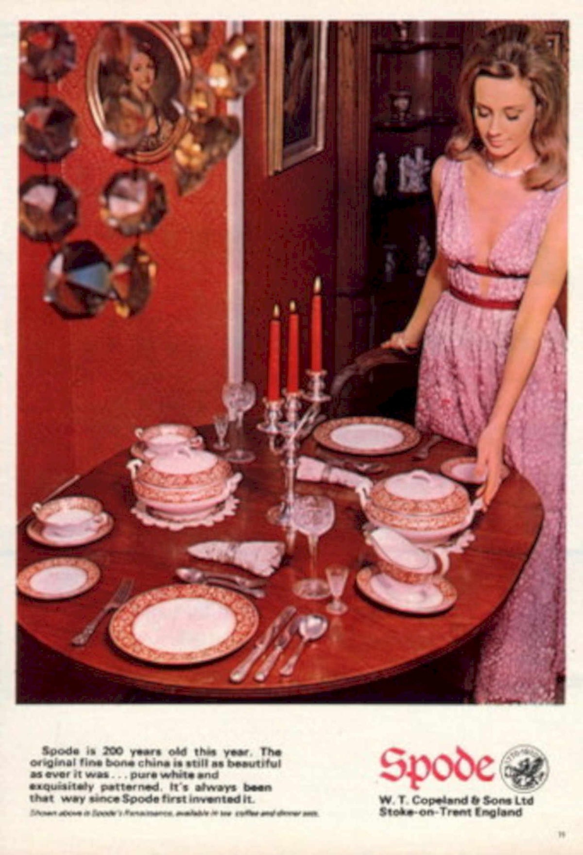 Spode China Dinner 1970s Vintage Retro Advert