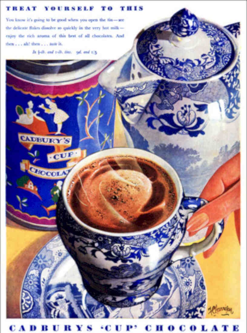 Spode Chocolate Cup Vintage Retro Advert Poster A4 Photo Print