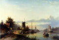 Spohler Jan Jacob Coenraad Boats On A Dutch Canal A4 Photo Print
